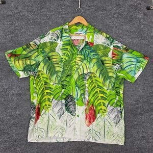Jams World Shirt Mens 2XL Hawaiian Aloha Wailua Rayon Tropical Green Summer